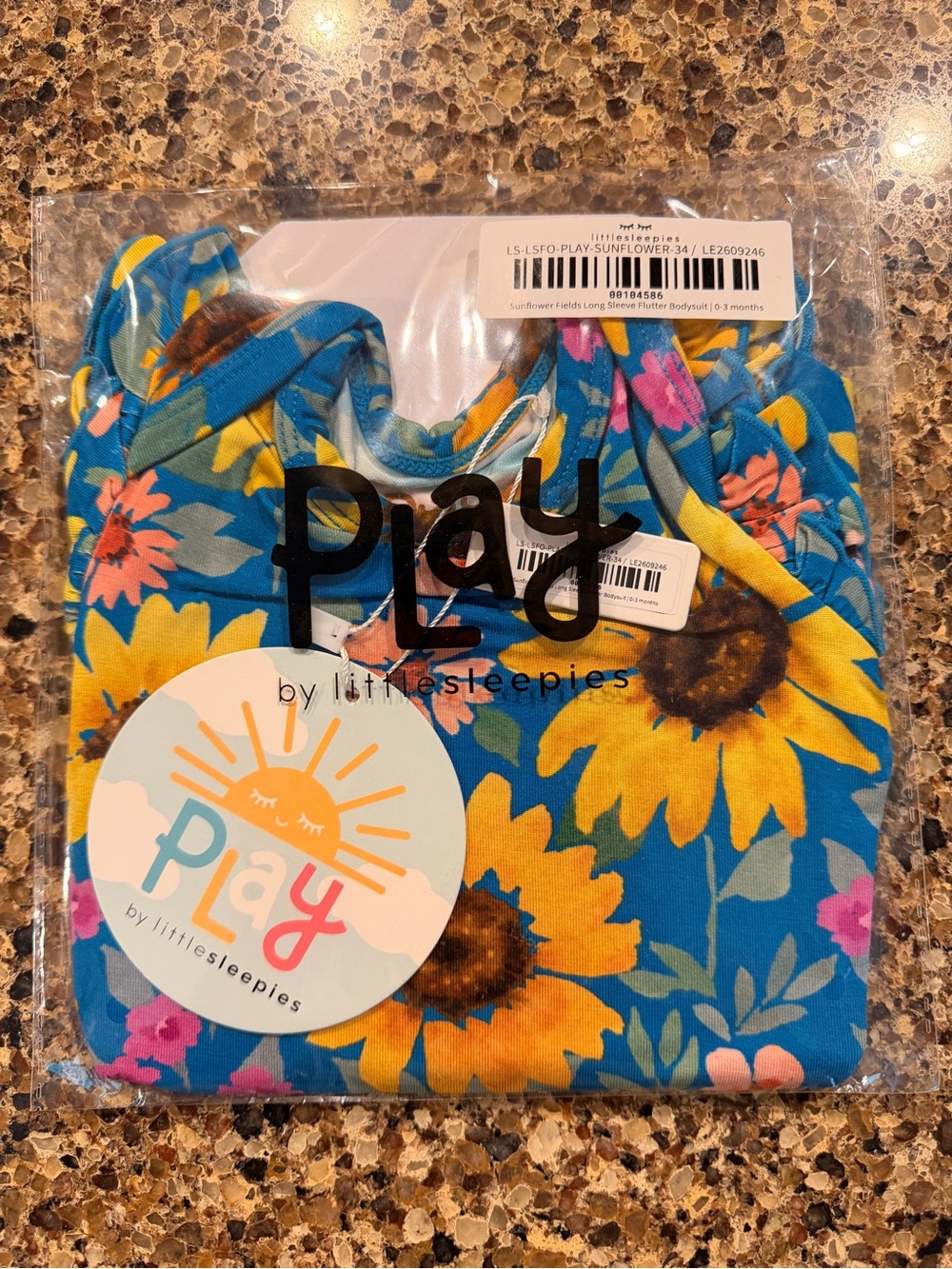 Little Sleepies Sunflower Fields Longsleeve flutter Bodysuit
